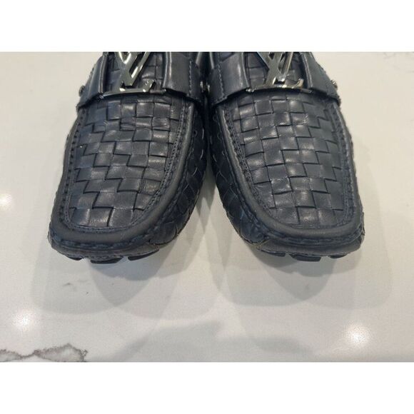 Louis Vuitton Monte Carlo Loafers in Woven Black Leather Size 10 - Picture 4 of 12
